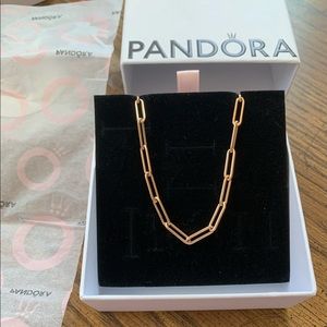 Retired Pandora Rose paperclip necklace